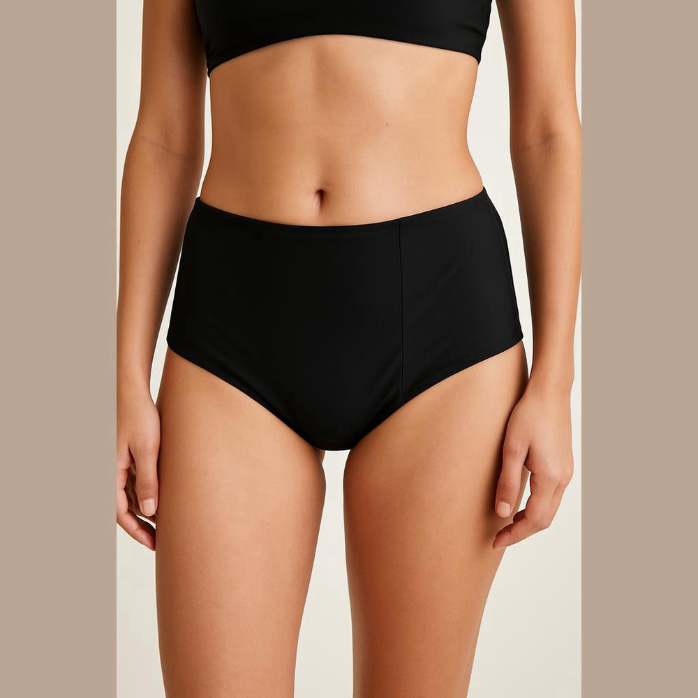 Denater XL Black High Waist Swim Bottoms